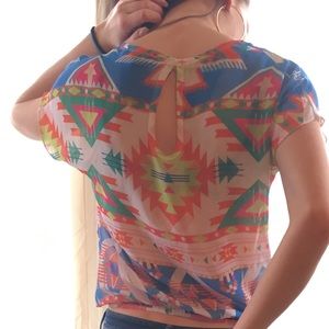 Aztec print tee